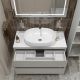 Тумба со столешницей и накладной раковиной Belbagno Kraft KRAFT100BO-KEPBO-1084-SET 100 см белый матовый