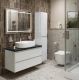 Тумба со столешницей и накладной раковиной Belbagno Kraft KRAFT100BO-KEPMNO-1084-SET 100 см белый матовый