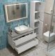 Тумба со столешницей и накладной раковиной Belbagno Kraft KRAFT100BO-KEPMGL-1302-SET 100 см белый матовый
