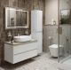 Тумба со столешницей и накладной раковиной Belbagno Kraft KRAFT100BO-KEPMCO-1084-SET 100 см белый матовый