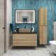Тумба со столешницей и накладной раковиной Belbagno Kraft KRAFT100RNN-KEPMNO-1302-H316-SET 100 см светлое дерево