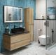 Тумба со столешницей и накладной раковиной Belbagno Kraft KRAFT100RNN-KEPMNO-1302-H301-SET 100 см светлое дерево