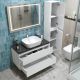 Тумба со столешницей и накладной раковиной Belbagno Kraft KRAFT100BO-KEPMNO-1302-SET 100 см белый матовый
