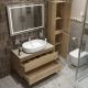 Тумба со столешницей и накладной раковиной Belbagno Kraft KRAFT100RNN-KEPMCO-1084-SET 100 см светлое дерево