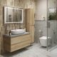 Тумба со столешницей и накладной раковиной Belbagno Kraft KRAFT100RNN-KEPMGL-1346-SET 100 см светлое дерево