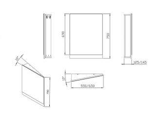 Ravak Зеркало 10° 550 R белый