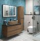 Тумба со столешницей и накладной раковиной Belbagno Kraft KRAFT100RT-KEPMNO-1302-H316-SET 100 см дуб табак