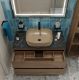 Тумба со столешницей и накладной раковиной Belbagno Kraft KRAFT100RT-KEPMNO-1302-H316-SET 100 см дуб табак