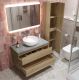Тумба со столешницей и накладной раковиной Belbagno Kraft KRAFT80RNN-KEPMGL-1077-SET 80 см светлое дерево