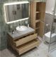 Тумба со столешницей и накладной раковиной Belbagno Kraft KRAFT80RNN-KEPMGL-1306-SET 80 см светлое дерево