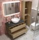 Тумба со столешницей и накладной раковиной Belbagno Kraft KRAFT80RNN-KEPMNO-1077-SET 80 см светлое дерево