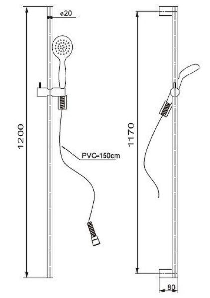 Душевой гарнитур Paini Catania CTCR121L12 120см хром