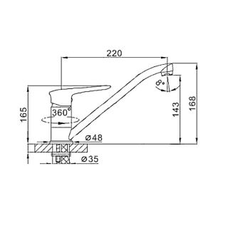 Смеситель для кухни Frap F4948 сатин