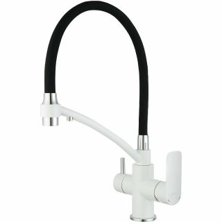 Смеситель для кухни Gappo G4348 с подключением к фильтру белый/хром Смеситель для кухни Gappo G4348 с подключением к фильтру белый/хром