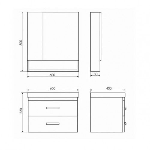 Comforty Зеркало шкаф Никосия 60 00-00008850