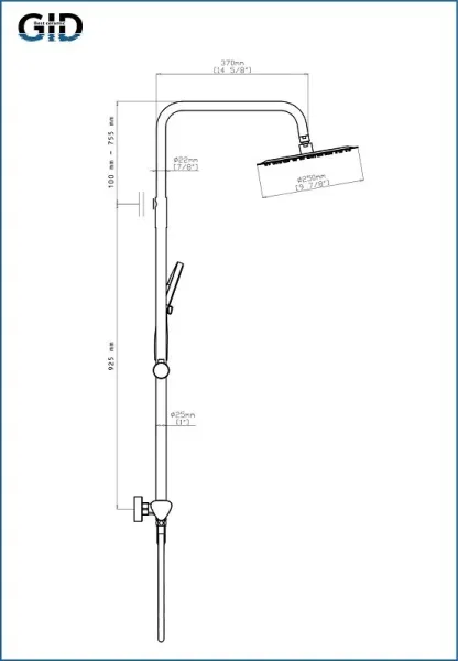 Душевая система Gid Aira L020CHND3 хром