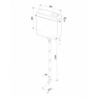 Универсальный бачок смыва Creavit Mega 3022-R6 для чаши Генуя