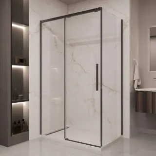 Душевой уголок Vincea Ultima VSR-1ST8014CLB 140 x 80 см стекло прозрачное профиль черный