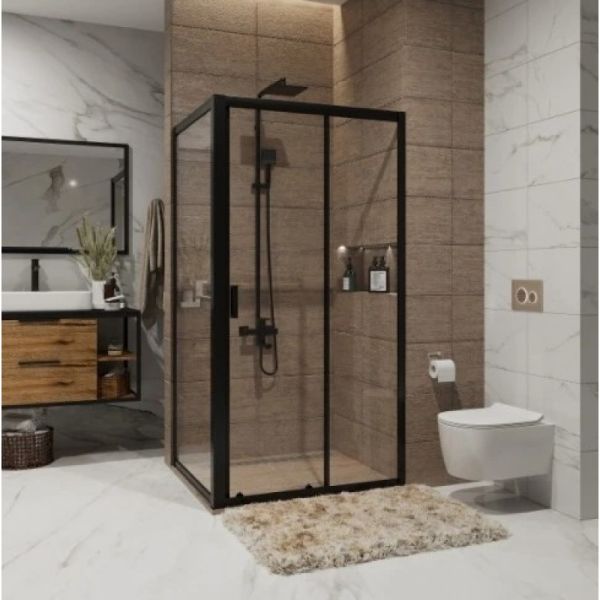 Душевой уголок Niagara NG-82-8AB-A90B 80x90см чёрный/прозрачное