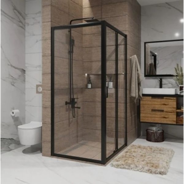 Душевой уголок Niagara NG-82-8AB-A90B 80x90см чёрный/прозрачное