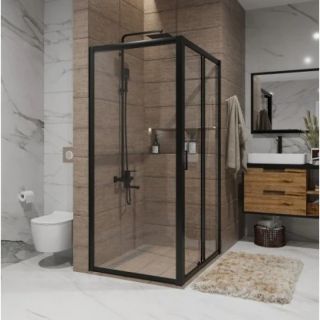 Душевой уголок Niagara NG-82-10AB-A80B 100x80см чёрный/прозрачное