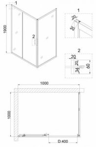 Душевой уголок Niagara NG-82-10AB-A100B 100x100см чёрный/прозрачное