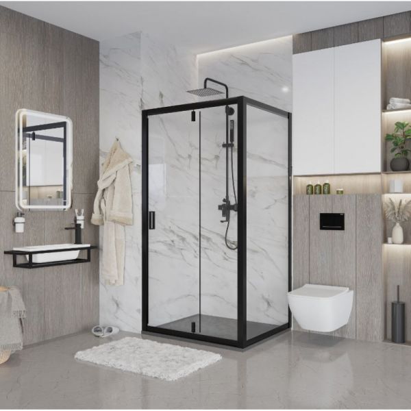 Душевой уголок Niagara NG-83-11AB-A100B 110x100см чёрный/прозрачное