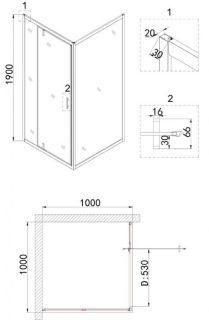 Душевой уголок Niagara NG-83-10AB-A100B 100x100см чёрный/прозрачное