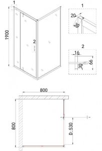 Душевой уголок Niagara NG-83-8AB-A80B 80x80см чёрный/прозрачное