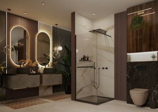 Душевая перегородка Ambassador Walk-in 15031236 90см чёрный/прозрачное