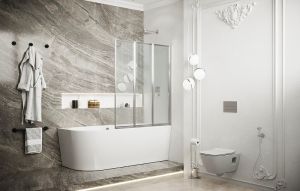 Шторка на ванну Ambassador Bath Screens 16041113 90см хром/прозрачное