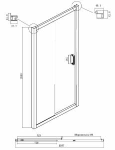 Душевой уголок Ambassador Forsa 17021222AB-90AB 160x90см чёрный/прозрачное
