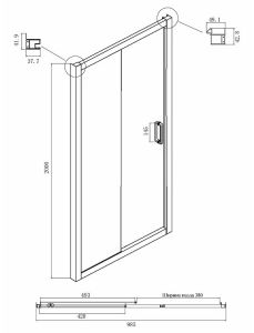 Душевой уголок Ambassador Forsa 17022216ABB-100ABB 100x100см чёрный/тонированное