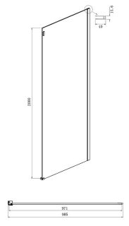 Боковая стенка Ambassador Benefit 100HB 100см чёрный/прозрачное