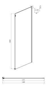 Боковая стенка Ambassador Benefit 120HX 120см хром/прозрачное