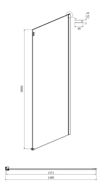 Боковая стенка Ambassador Benefit 120HX 120см хром/прозрачное