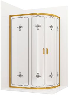 Душевой уголок Ambassador Royal 18015301 120x80см золото/белое с рисунком