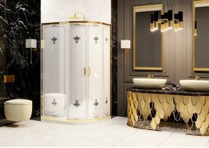 Душевой уголок Ambassador Royal 18015302 120x90см золото/белое с рисунком