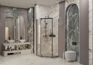 Душевой уголок Ambassador Ritz 112011203 100x100см чёрный/прозрачное