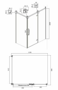 Душевой уголок Ambassador Royal 18015111-L 120x90см хром/прозрачное с рисунком