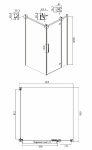 Душевой уголок Ambassador Royal 18015108-L 90x90см хром/прозрачное с рисунком
