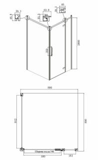 Душевой уголок Ambassador Royal 18015108-L 90x90см хром/прозрачное с рисунком