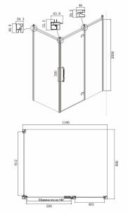 Душевой уголок Ambassador Royal 18015311-L 120x90см золото/прозрачное с рисунком