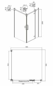 Душевой уголок Ambassador Royal 18015308-L 90x90см золото/прозрачное с рисунком