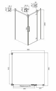 Душевой уголок Ambassador Royal 18015308-L 90x90см золото/прозрачное с рисунком