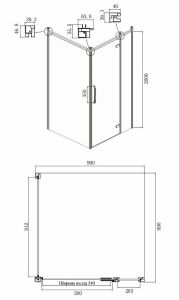 Душевой уголок Ambassador Royal 18015307-L 100x100см золото/прозрачное с рисунком