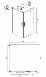 Душевой уголок Ambassador Royal 18015307-L 100x100см золото/прозрачное с рисунком