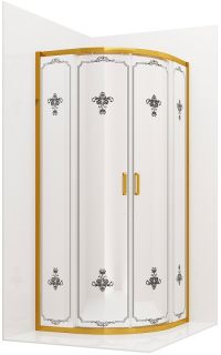 Душевой уголок Ambassador Royal 18015305 100x100см золото/белое с рисунком