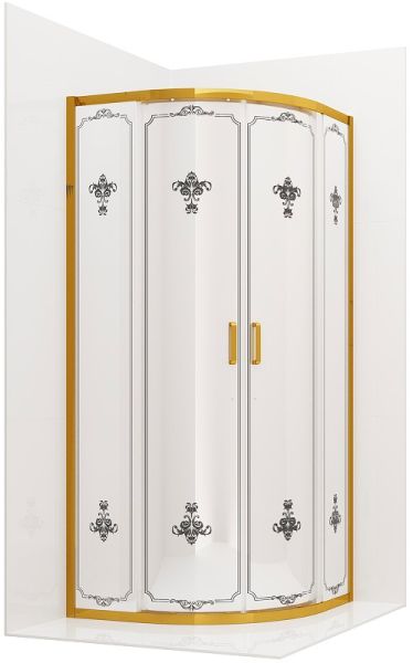 Душевой уголок Ambassador Royal 18015305 100x100см золото/белое с рисунком