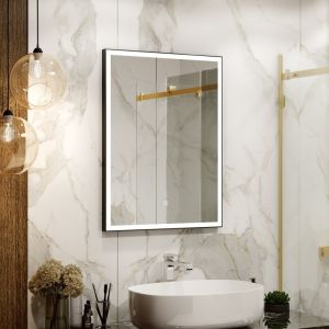 Зеркало с подсветкой Continent Frame Black ЗЛП1018 с сенсорным выключателем 70см чёрный